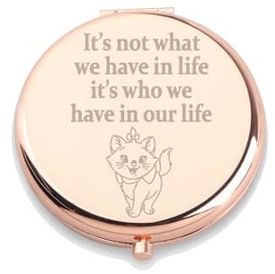 Cute Cat Makeup Mirror It Not What We Have In Life It Who We Have In Our Life Mirror Marie Ladies Gift Movie Fan Gift Cartoon Cat Lover Gift (Cat Makeup Mirror)