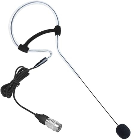 XHXJCYS - Over-ear condenser microphone, compatible with Audio-Technica wireless transmitter system with 4-pin Hirose connector