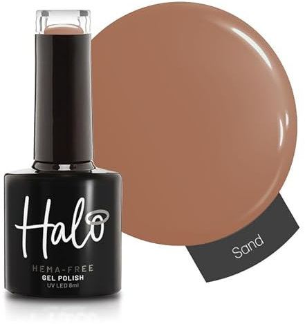 Halo Gel Polish 8ml - Sand. UV/LED Gel Nail Polish, Long Lasting & Easy To Apply. Nail Art Colours For Manicure & Pedicure. Gel Polish For Professional & Home Use.