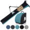 Rawstyle Skitaschen Set Maxi variabel Skisack universal anpassbar 120-190cm Skischuhtasche Skistiefeltasche Rucksack Helm Hart-Soft-Boots Bootbag Tasche Skischuhe Maxi (meliert türkis)