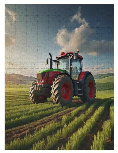 Traktor 500 Teile Puzzle Für Erwachsene, Herausforderung Puzzles - Familienpuzzle Verringerter Druck Schwieriges Puzzle Rahmen Holzpuzzle Für Erwachsene Kinder 12+ （55×41cm）
