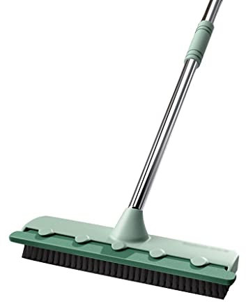 Msuiiixcccc Pool Scrub Brush 2 In 1 Bathroom Wiper Stiff Bristle Window Squeegee Broom Floor Mop Tub Tile Floor Cleaner Brush