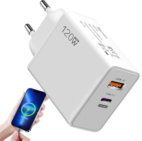 Chargeur Rapide Prise - Bloc Secteur Rapide 120W Format Cube | Adaptateur de Accessoire Mobile Polyvalent Compatible