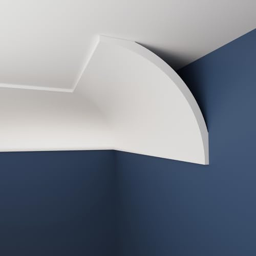 WOLDECOR Coving for Ceilings, White XPS Cornice, Lightweight Ceiling Coving & Moulding, Paintable Decorative Trim, Easy DIY Installation for Modern Interiors (Sample 20cm, WW03)