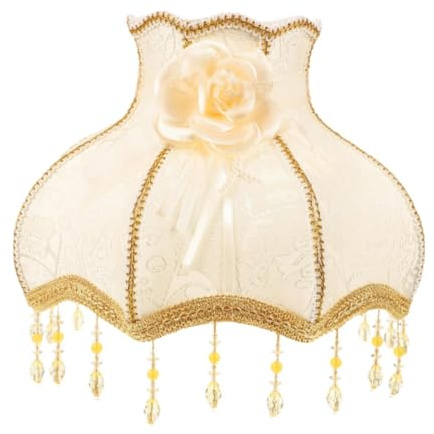 FytStycale Retro-Lampenschirme Stoff Ersatzlampenschirm E27 Palace Pendelleuchte Kleine Hängelampe Vintage-Lampenschirmhülle für Tischlampen, Stehlampen, Wandlampen für Zuhause und Büro, Beige