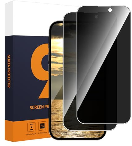 Carantee 2 Stück Schutzfolie für Panzerglas für iPhone 15 Pro Max 5G Sichtschutzfolie, 9H Härte Frei von Kratzern Privacy Sichtschutz Ultra-Klar Kristallklar iPhone 15 Pro Max Schutzglas