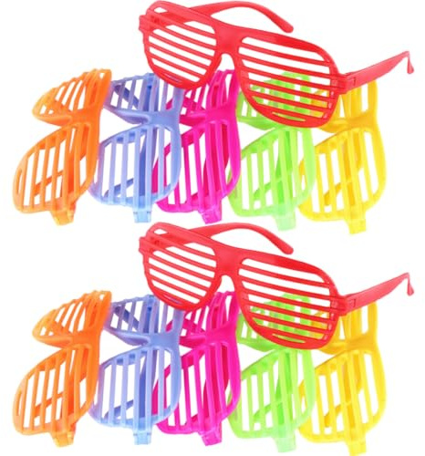Gadpiparty 10 Stück Jalousie Partybrillen aus Kunststoff Foto Requisite für Geburtstags und Weihnachtsfeiern Unisex Accessoire für Karneval und Sommerpartys Zufällige Farbe