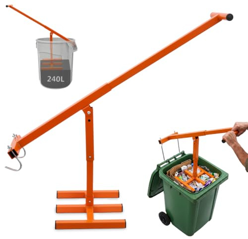 papasbox Wheelie Bin Compactor, Heavy Duty Manual Rubbish Press for 120L/240L Dustbins, Adjustable Waste Compactor & Rubbish Crusher for Household & Garden, Space Saving Trash Press (Orange)