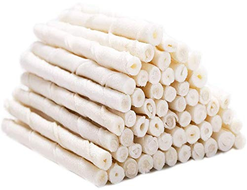 MON2SUN Dog Treats, 5 Inch Natural Flavor Rawhide Twist Sticks, 12.7 oz
