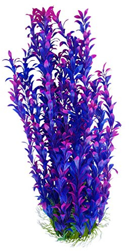 Jumbo Extra Large Tall Plastic Aquarium Plants, 50-52cm Tall with Heavy Base Bushy Foliage, Extra Long Plastic Seaweed Aquascaping Decoration for Fish Tanks or Water Gardens