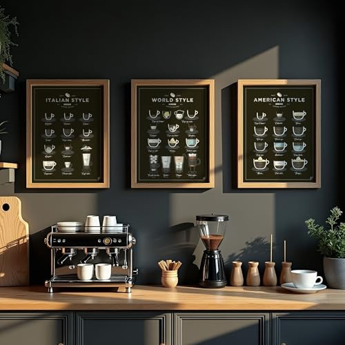FOLLYGRAPH Kaffee Bilder - Satz von 3 Drucker - Coffee Poster Set (40x50)