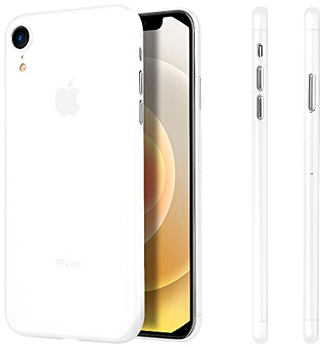 memumi Hülle für iPhone XR 6.1, Mehrweg schlankes Extra Dünn Hardcase [0.3mm Halb Transparent] Anti-Fingerabdruck, FeinMatt Federleicht Schutzhülle kompatibel mit iPhone XR Case - Weiß (2018)