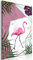 decomonkey Bilder Flamingo 40x60 cm 1 Teilig Leinwandbilder Bild auf Leinwand Vlies Wandbild Kunstdruck Wanddeko Wand Wohnzimmer Wanddekoration Deko Modern Textur Pflanzen weiß rosa