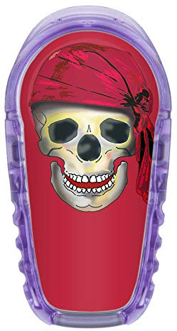 Aufkleber Sticker für Dexcom G6 Sensor 2x Totenkopf mit Mütze myDili Diabetes Farbe rot
