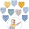 Viedouce Baby Lätzchen 9 Stück, Dreieckstuch mit Verstellbarem Druckknopf, Sabberlatz für Jungen, Mädchen & Neugeborene, Baumwolle & Absorbierend