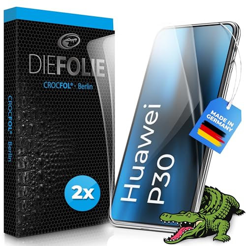 Crocfol Schutzfolie vom Testsieger [2 St.] kompatibel mit Huawei P30 - selbstheilende Premium 5D Langzeit-Panzerfolie inkl. Veredelung - für vorne, hüllenfreundlich (Casefit)