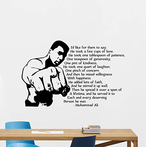 myrockshirt Muhammad Ali Spruch Zitat Wandtattoo Decal Boxing Sports Vinyl Aufkleber Gym Dekor Wandtattoo,Frei Farbwahl, Autoaufkleber,Lack,Scheibe, UV&Waschanlagenfest, Profi-Qualität