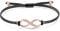 Unendlichkeitszeichen Armband Rosegold Silber 925 Damen Mädchen Kinder, Infinity Mutter Tochter Mama, Stoff Schwarz Freundschaft Armband Personalisierte Geschenke für Frauen Mädchen Mama
