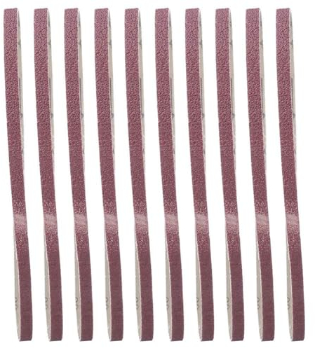 Nastri Abrasivi 9 x 533 mm, Nastri abrasivi in allumina, Grane 40/60/80/100/120/150/180 Carta Abrasiva per Levigatrice a Nastro, Ideale per Levigare, Limare, Affilare e Rimuovere Vernice/Legno (100#)