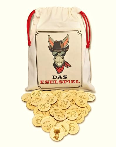 LyVe Das Eselspiel | 121 Spielsteine aus Holz | Hand-Made | 2-6 Spieler | Anleitung | Gesellschaftsspiel | Lernspiel | Familienspiel | Merkspiel|