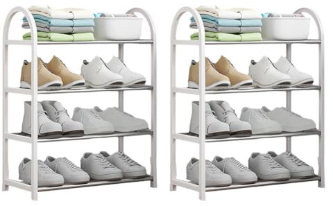 Vocdikficy Zapatero, Zapatero para Entrada y Puerta de Entrada, Zapatero de 4 Niveles, Fácil de Instalar,