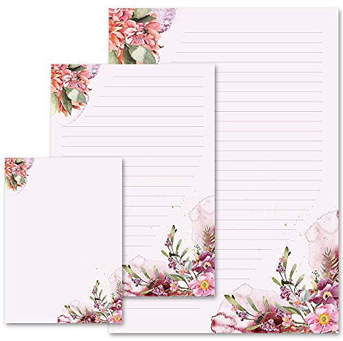 50 Blatt Briefpapier Liebesbrief BLÜTENZEIT - DIN A4 Format