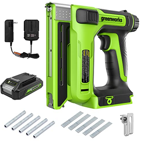 Greenworks 24 V 3/8 Zoll Kronenheftgerät mit 2 Ah Akku und 2 A Ladegerät