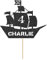 Personalised Birthday Pirate Ship Glitter Cake Topper- Black Any Custom Age & Name Glitter Cake Decoration and Sprinkles - Happy Birthday Decorations - Personalised Toppers for Cakes by Cakeshop