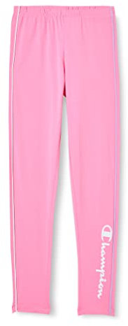 Champion Legacy C-Color-Logo Regular Leggings, Rosa Acceso, 15-16 Anni Bambina