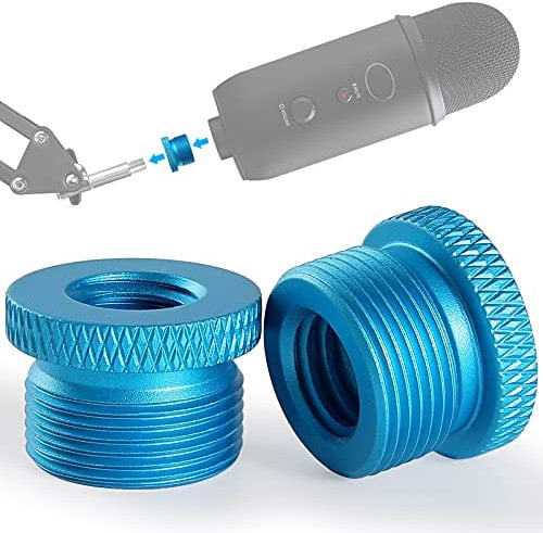 Frgyee Mic Screw Adapter,5/8 Male to 3/8 Female Mic Stand Adapter for Blue Yeti/Snowball/Yeti X Microphone Stand Mount