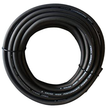 ROCK DIRECT 8 Gauge AWG CCA Automotive Wire Power/Ground Cable Battery Cable Wire, Home Speaker Stereo System, Automotive Use (25ft-Black)