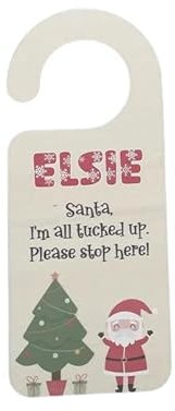 Personalised Santa Please Stop here Sign, Santa stop here door hanger sign, Christmas Eve Gifts