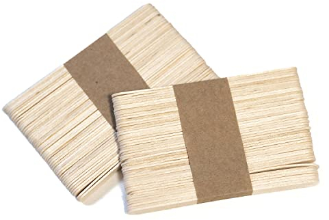 Chinchilla® Holzstäbchen | Eisstiele aus Holz | Holzspachtel zum Basteln | 100 Stück | Made in Germany, nachhaltig & plastikfrei | hochwertig | mit gerundeten Enden | FSC 100%
