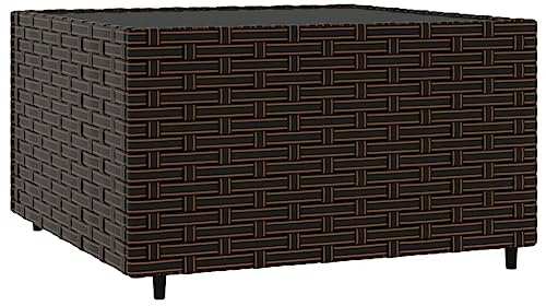 vidaXL Mesa de Centro jardín Cuadrada ratán PE marrón 50x50x30 cm