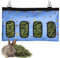Kaninchen Heutasche Meerschweinchen Futterstation Futterspender Kleintiere Heutasche Futtersack für Hase Chinchilla Hamster Kleine Tiere (4 Fenster, Muster Blau)