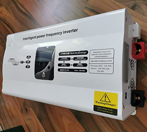 Hybrid-Wechselrichter 1000 W 12 V DC auf 220 V / 230 V AC Reine Sinuswelle Wechselrichter Off Gridmit Solarregler 60 A MPPT, maximaler Eingang PV 170 V, für Lithium AGM GEL Batterie