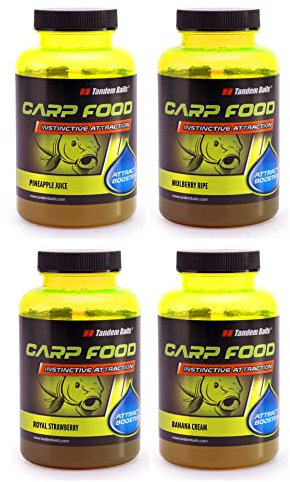 Tandem Baits Karpfen Futter Angelfutter Aroma Attract Booster 4-er Set 300 ml Flavour Mix Fruit Master