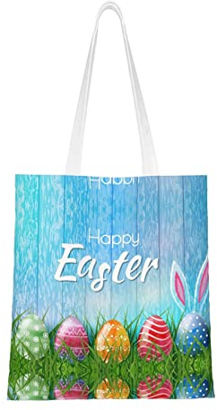 EWMAR Clawed Otter Print Canvas Tragbare Einkaufstasche Ist Suitable For Shopping, Work, School And Daily Travel, Ostereier Hase Gras Holz, Einheitsgröße
