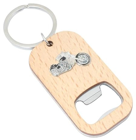 Chopper Bike Keyring Bottle Opener Wooden Stainless Steel Key Chain Gift 635