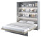 MEBLINI Schrankbett Bed Concept - Wandbett mit Lattenrost - Klappbett mit Schrank - Wandklappbett - Murphy Bed - Bettschrank - BC-13-180x200cm Vertikal - Grau Matt mit Matratze