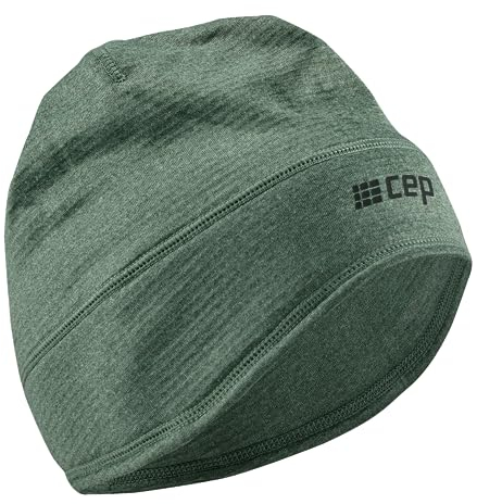 CEP - Winter Beanie - Atmungsaktive Laufmütze Cold Weather für Damen und Herren | rutschfeste, ultraleichte Beanie Mütze gegen Kälte | Sport Mütze mit Wärmeisolation grün