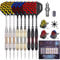 Turnart Dartpfeile Metallspitze 9 Stück 24 Gramm Dartpfeile Profi Dartpfeile Steel Set Steeldarts18 Flights Geschenketui 2 Flight-Protektoren, einen Dart-Spitzenschärferstein