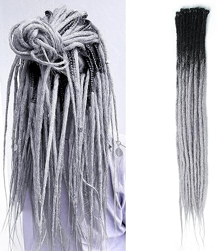 Dsoar Thin 0.6cm Synthetic Dreadlock Extensions Handmade 24Inch 20 Strands Crochet Hair Long Crochet Braids Hip-Hop Style Soft Dreads Hair Extensions