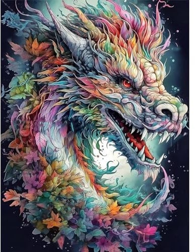 Pintura por números para adultos, kit de pintura al óleo sobre lienzo de dragón para adultos, kit de pintura de arte para manualidades, pintura de dibujo de pigmentos acrílicos para regalo, decoración