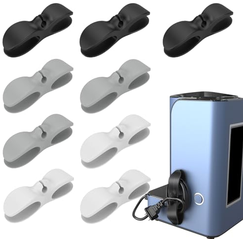 ZYNERY 9 Stück Kabelaufwickler, Selbstklebend Kabelclips, Kabelaufbewahrung, Kabelhalter Selbstklebend, Kabelklemmen Selbstklebend, Kabelverkürzer Kabel Organizer für Küchengeräte (9 Stück)