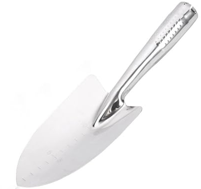 Paleta de jardín de acero inoxidable pequeñas palas para jardinería, pala de mano mini herramienta de pala de jardín, herramientas manuales de jardinería para plantar, trasplantar, deshierbar, excavar