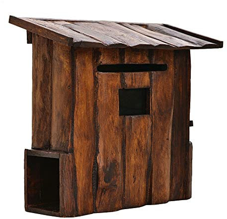 Wandmontierte Briefkästen Briefkasten Massivholz Haus Briefkasten Dekorative Villa Outdoor Wasserdichter Retro-Briefkasten aus Holz für Außenwand