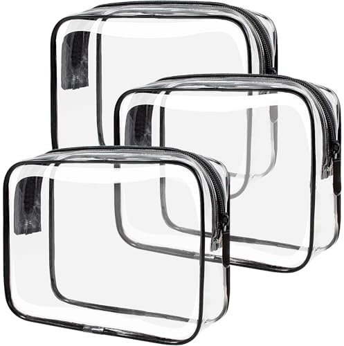 LETGO TSA-zugelassener Kulturbeutel – transparente Make-up-Tasche, wasserdicht, Quart-Größe, Reise-Make-up-Kosmetiktasche für Damen, Reiseutensilien für Männer und Frauen, Handgepäcktasche,