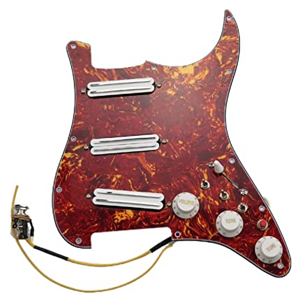 SSS Humbucker Tonabnehmer Geladenes Prewired Gelb Set Prewired Gitarren-Zubehör Teile Loaded Geladenes Schlagbrett (Color : Crimson Tortoiseshell)