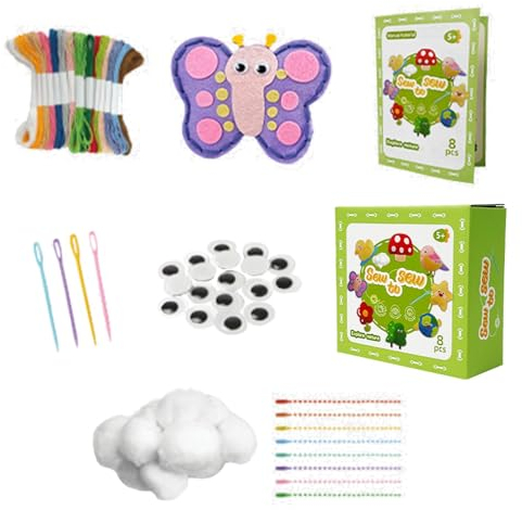 zwxqe Nähset zum Thema Essen, Puppen-Nähspielzeug,Puppen-Nähset zum Thema Essen - Fun Crafts Lern-Nähset, Handarbeits-Nähset für Mädchen, Anfänger, Kinder